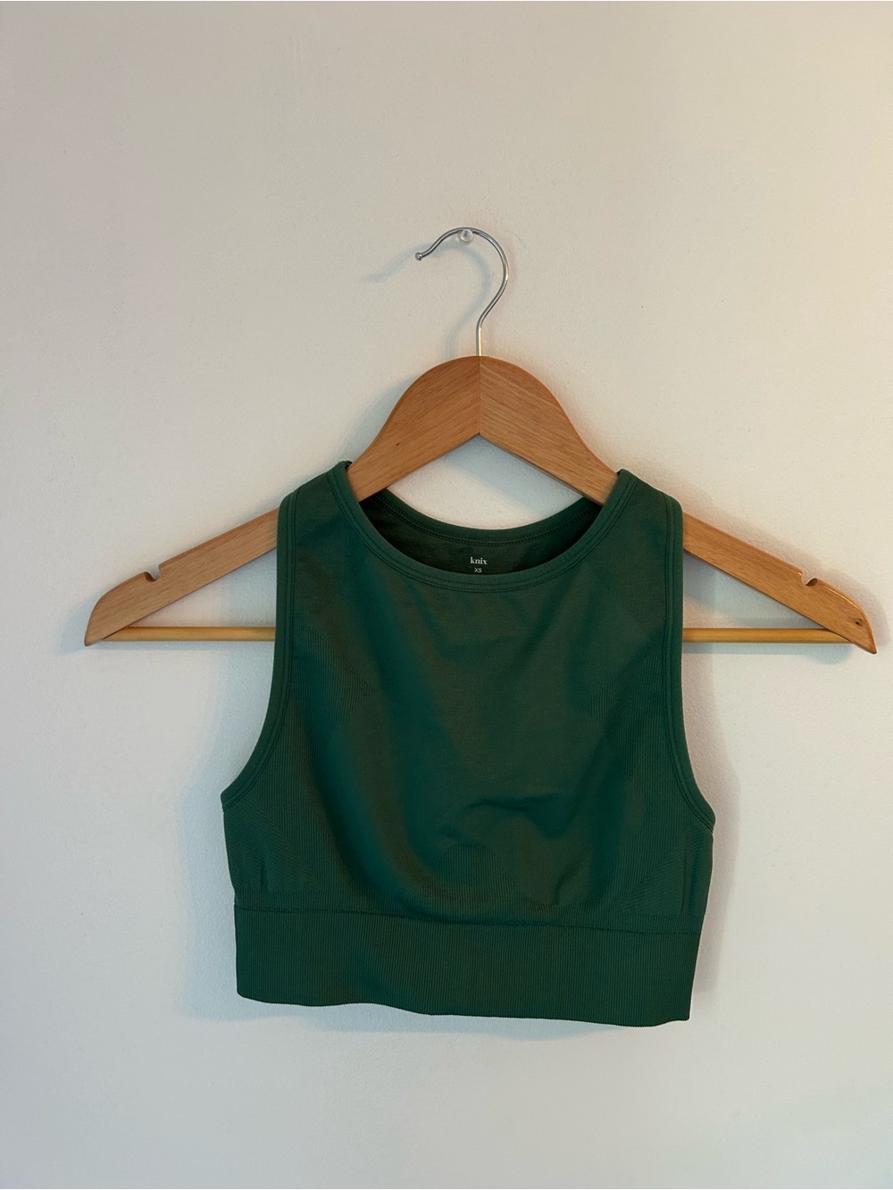 knix Momenta Racerback Sports Bra - Forest Green - Picture 2 of 4